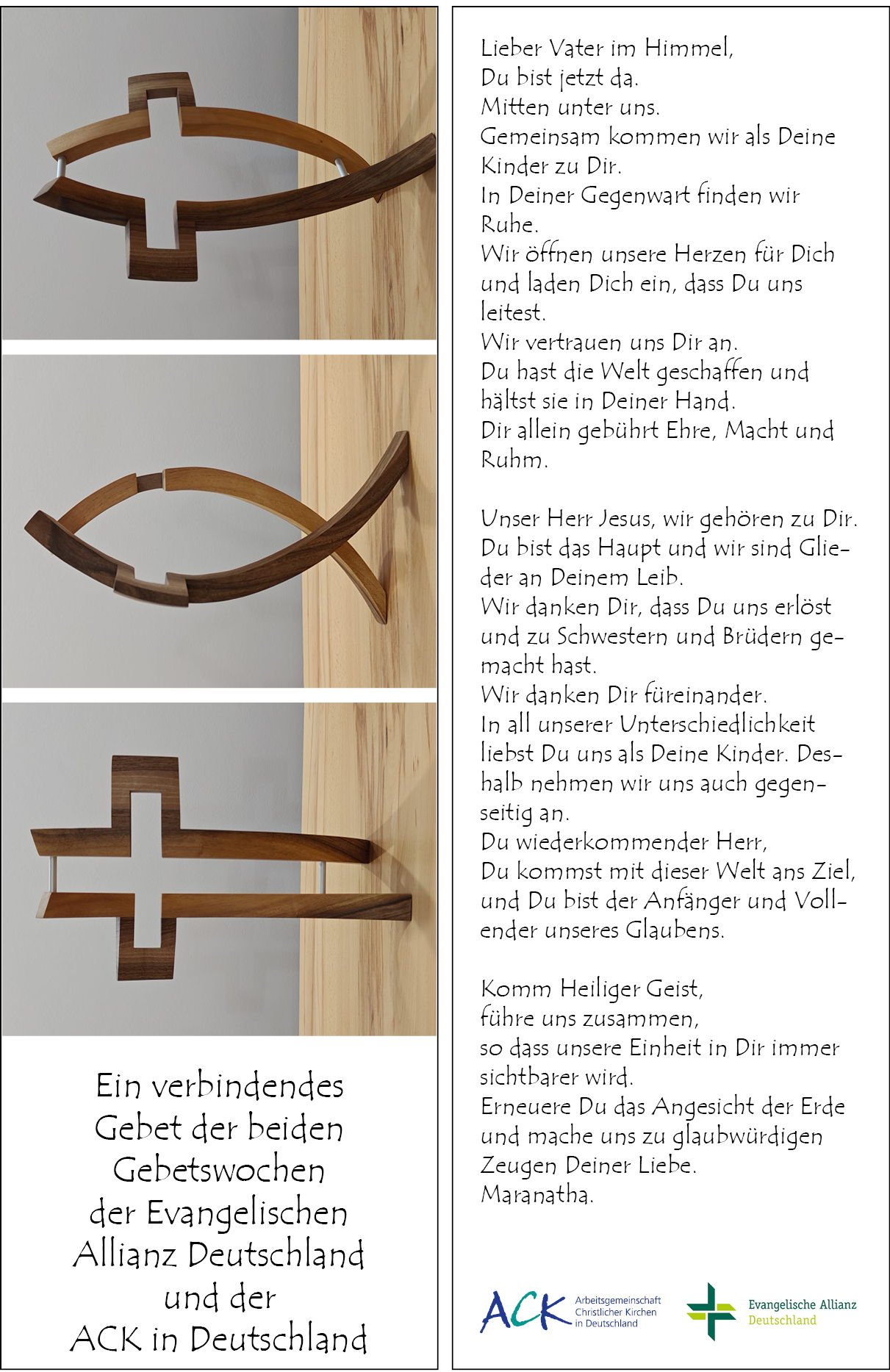 Lesezeichen zur Gebetswoche - Gemeinsames Gebet